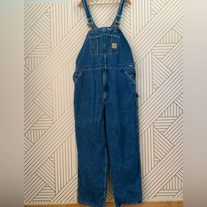 Carhartt Overalls Mens 44 x 32 Blue R07 DST Denim Workwear Chore Vintage cotton